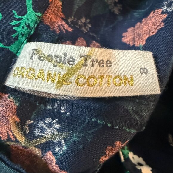 People Tree Claudia Marigold Leaf Print Trousers Organic Cotton size 8 - Picture 8 of 14